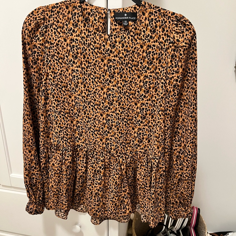 Pomander Place Leopard Print Blouse